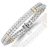 18 Kt Diamond White and Yellow Gold Tennis Bracelet