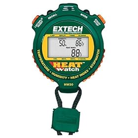 Extech HW30 Combination Humidity, Heat Index, and Temperature Meter; Stopwatch, Time Clock, and Calendar