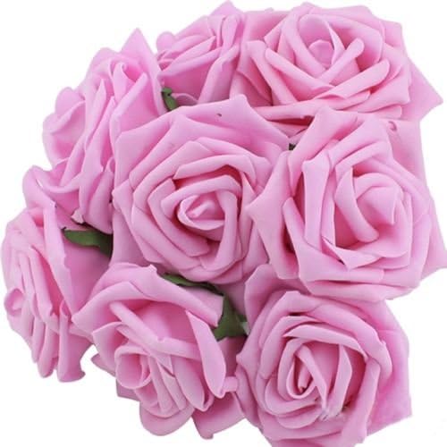 Tara Home 2015 New Bridal Premium Quality 10 Heads Artificial Princess Pink Spring Floral Foam Rose Bride Bouquet D¨¦cor Wedding Party DIY Arrangement Gift