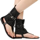 Jetseter70 High Shaft Gladiator Flat Sandal BLACK