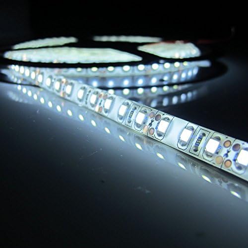 eTopLED(TM) 3528 SMD Cool White Waterproof flexible led strip Light,600 LEDs Flex LED Strip, 12VDC flexible led Ribbon, 120leds/M 5 Meters(16.4 Feet) LED Tape