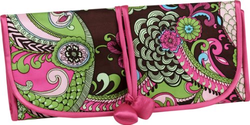 Silk Jewelry or Cosmetic Roll by Zazendi-with clear zipper pockets