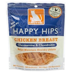 Catswell Happy Hips for Cats, Chicken Breast, Glucosamine & Chondroitin, 2-Ounce Pouches (Pack of 10)