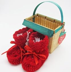 REDUCED PRICE! Handmade Baby Booties - Bright Happy Red (100% Crocheted By Hand