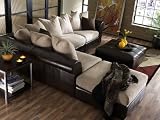 51K2lVufe L. SL160 Manchester Collection 5 piece Leather and Microfiber Modular Sectional Living Room Furniture