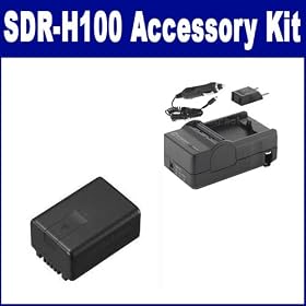 Panasonic SDR-H100 Camcorder Accessory Kit includes: SDM-1529 Charger, SDVWVBL090 Battery