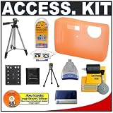 Olympus Orange Skin for Stylus 770 SW Digital Camera + Spare Li40B/Li-42B Battery + High Speed USB 2.0 xD-Picture Card Reader + Compact Travel Tripod + Accessory Kit