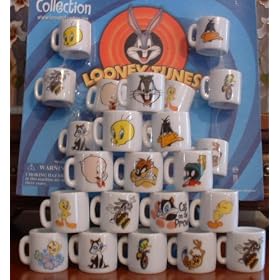 Looney Tunes Mini Mug Collection of 15 Includes Bugs Bunny, Marvin the Martian, Tweety and More