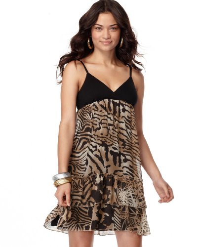 GUESS Dress, Sleeveless Animal Print Babydoll 