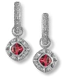 Jewelry : Cushion Pave Diamond Earring Charms - Pink Tourmaline - by Zasha Signature Jewelry