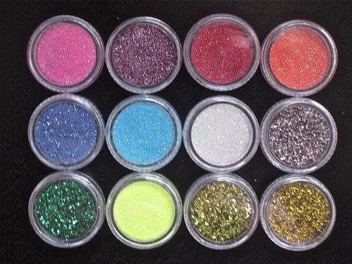 Z'luxe 12 Color Glitter Sparkle Powder Nail Art Makeup Body Painting