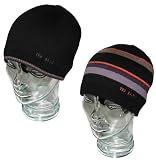 Ted Baker Mens Cobus Reversible Striped Beanie Hat Black One Size