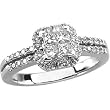 14K White Gold Diamond Engagement Ring - 0.75 Ct.