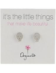 Dogeared "Its the Little Things" Sterling Silver Skull Post Earrings