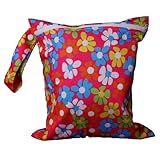 可愛いマザーズバッグ　おむつ バッグ　防水　ジッパーバッグ　花柄フクシア