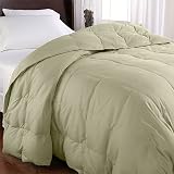 Solid Color Quilted Down Filled Comforter, Queen