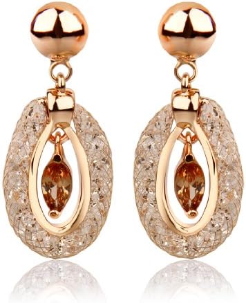 Bamoer Multiple 2014 New Arrival Fashion Gold Plated Women Stud Earrings AAA Cubic Zirconium CZ Girls Ladies Pendant Drop Earrings Charm Dangle Jewelry Gift (YLJSE031champagne)