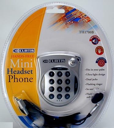 Curtis Hands Free Mini Headset Phone TH1700B