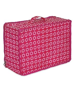 Flowers suitcase style storage bag - Pink
