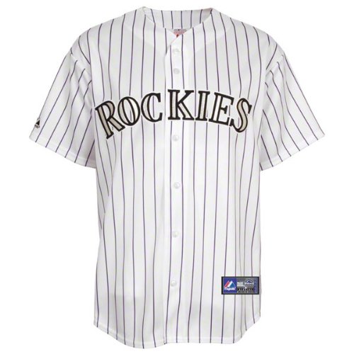 MLB Colorado Rockies Replica Home Jersey,White/Purple (Large)