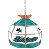 NHL San Jose Sharks stained glass Tiffany lamp - 16-inch diameter