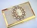 Business Card Holder / Credit Card Holder..Creme Jeweled Cameo