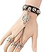 Lefinis Halloween Rock Punk Wolf Skull Bracelet Wristband with Linked Finger Rings
