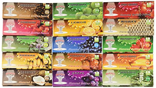 Hornet 15 Packs Variety Juicy Fruit and Honey Flavored Cigarette Rolling Paper,1 1/4 Size 78*44MM,50 Papers Per Pack(Total 750 Papers)
