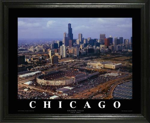 Chicago Bears - Old Soldier Field Aerial - Lg - Framed Poster Print