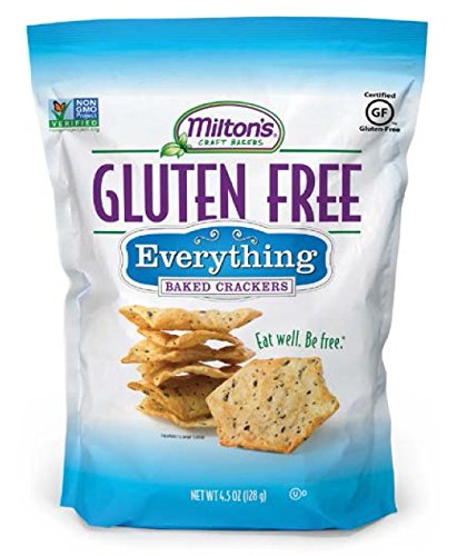 Milton's Craft Bakers Gluten Free Baked Crackers Everything, 4.5 Oz. Ea. (Pack of 3)