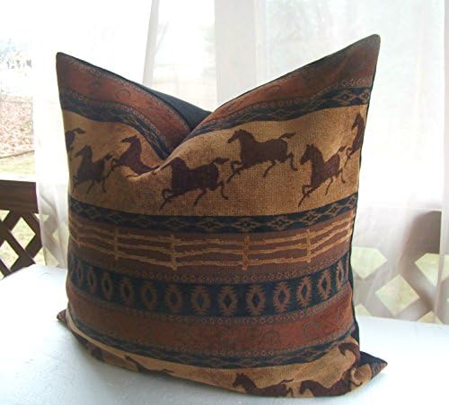 Brown Throw Pillows - Animal Pillow Covers - Rustic Pillows - Large Pillow Covers - Horse Throw Pillow Cushions- Black and Brown Pillow