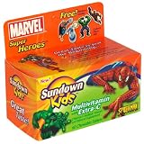 Sundown Kids Multivitamin with Extra-C, Super Heroes, 60 Chewable Tablets (Pack of 3)