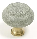 Stone/Brass Knob - Blue Stone with Brass Base