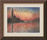 IMAGE OF Dusk, Sunset in Venice, 1908 Framed Art Print by Claude Monet, 40.01 in. x 34.01 in. Framed