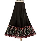 Floral Embroidered Long Skirt (Petite, Tall & Misses Sizes XS-3X)