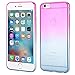 iPhone 6S Case, Dealgadgets Ultra Soft Colorful Clear Shell Slim Crystal TPU gel Case with Gradient Ramp Design Bumper Defender Cover for Apple iPhone 6S 4.7 inch (Fuschia/Blue)