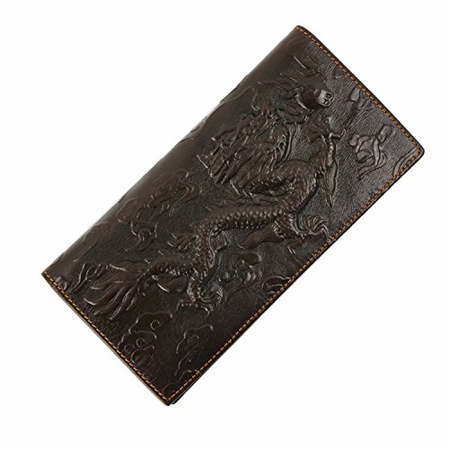 Itslife Men's Cowhide Leather Wallet Alligator Tiger Dragon Embossing