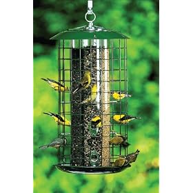 Bird Feeder, Metal Triple Tube Haven with Metal Tray by Duncraft