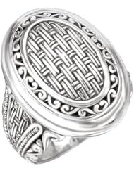 925 Silver Basket Weave Design Ring- Sizes 6-8