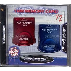 2 Joytech 1Mo Memory Card For Playstation - 1 Rot 1 Blau