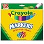Binney  Smith Crayola(R) Washable Markers, Broad Line, Assorted Classic Colors, Box Of 12