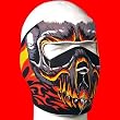 Flaming Evil Skull Neoprene Face Mask Facemask Biker