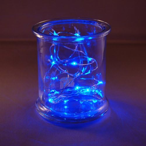 Lumabase 60203 3 Count Battery Operated Submersible 60 Mini String Lights, Blue