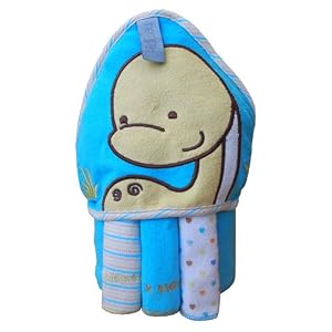 Kidiway Hooded Towel with Washcloths, Dino