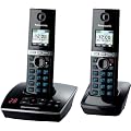 Panasonic KX-TG8062GB Telefon schnurlos mit Anrufbeantworter (2 Mobilteile) schwarz