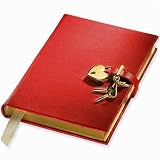 GenuineLeatherHeartLockDiary,WorkingKeyandLock,Red,8