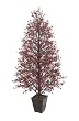 51" Potted Red & Black Glittered Berry Christmas Topiary Tree #XBZ728-RE