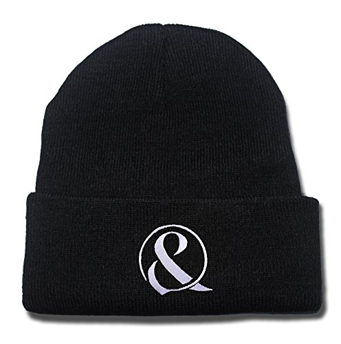 JRICK Of Mice &amp; Men Band Logo Beanie Fashion Unisex Embroidery Beanies Skullies Knitted Hats Skull Caps - Black/White
