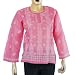Ladies Kurta Cotton Long Sleeve Top Blouse Chikan Embroidery Size S (ctop392)