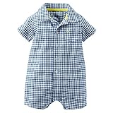 カーターズ Carter's ロンパース 半袖 綿100% Plaid Button-Front Romper 6M (61-67cm)